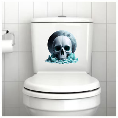 Skull Ice Moon Blue Vinyl Sticker Decal