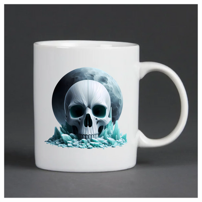Skull Ice Moon Blue Vinyl Sticker Decal