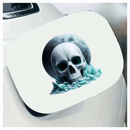 Skull Ice Moon Blue Vinyl Sticker Decal