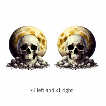 Skull Moon Rocks Yellow Vinyl Sticker Decal
