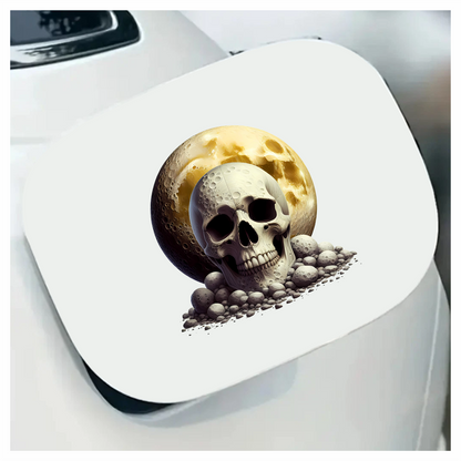 Skull Moon Rocks Yellow Vinyl Sticker Decal