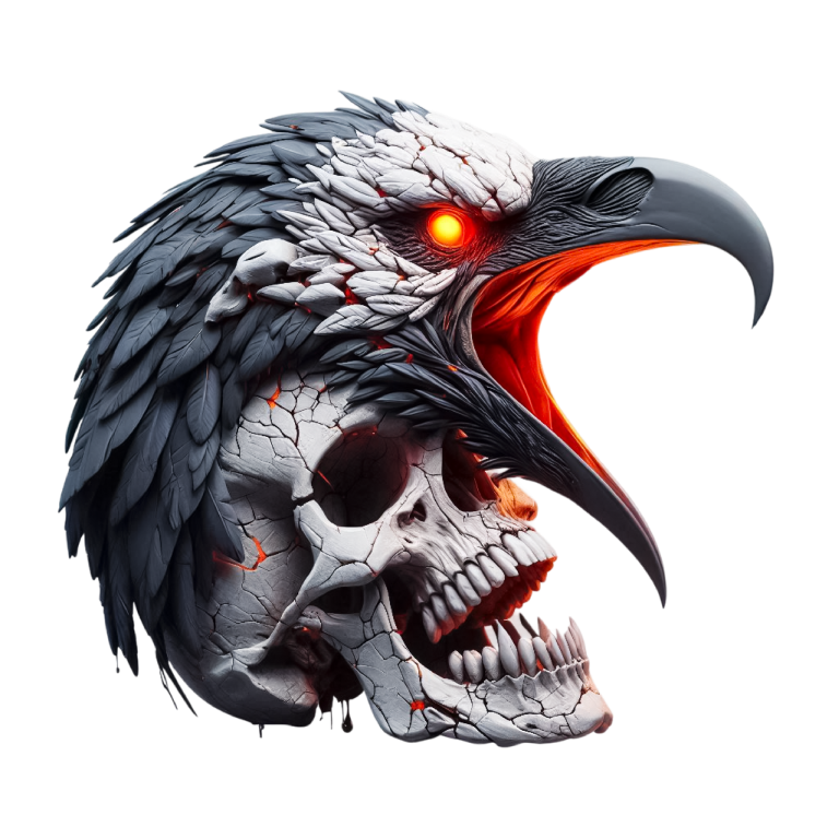 Eagle Skull Red Vinyl Sticker Decal