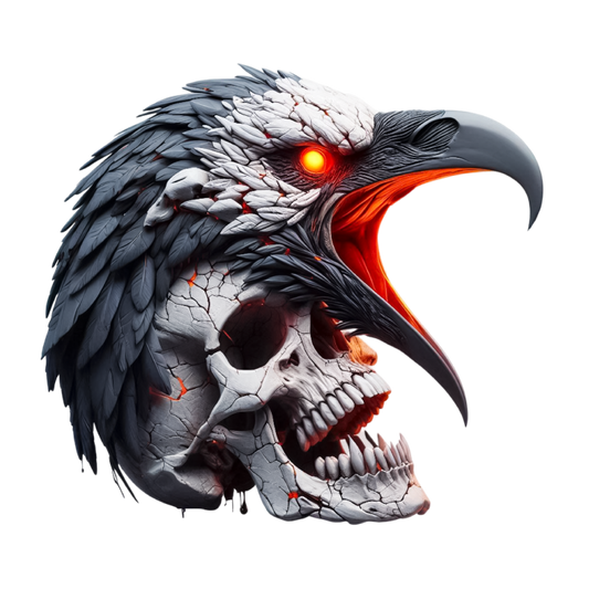 Eagle Skull Red Vinyl Sticker Decal