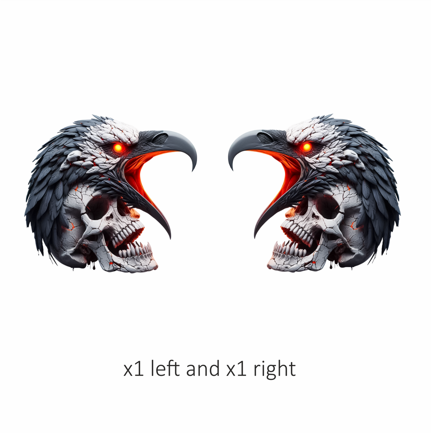 Eagle Skull Red Vinyl Sticker Decal