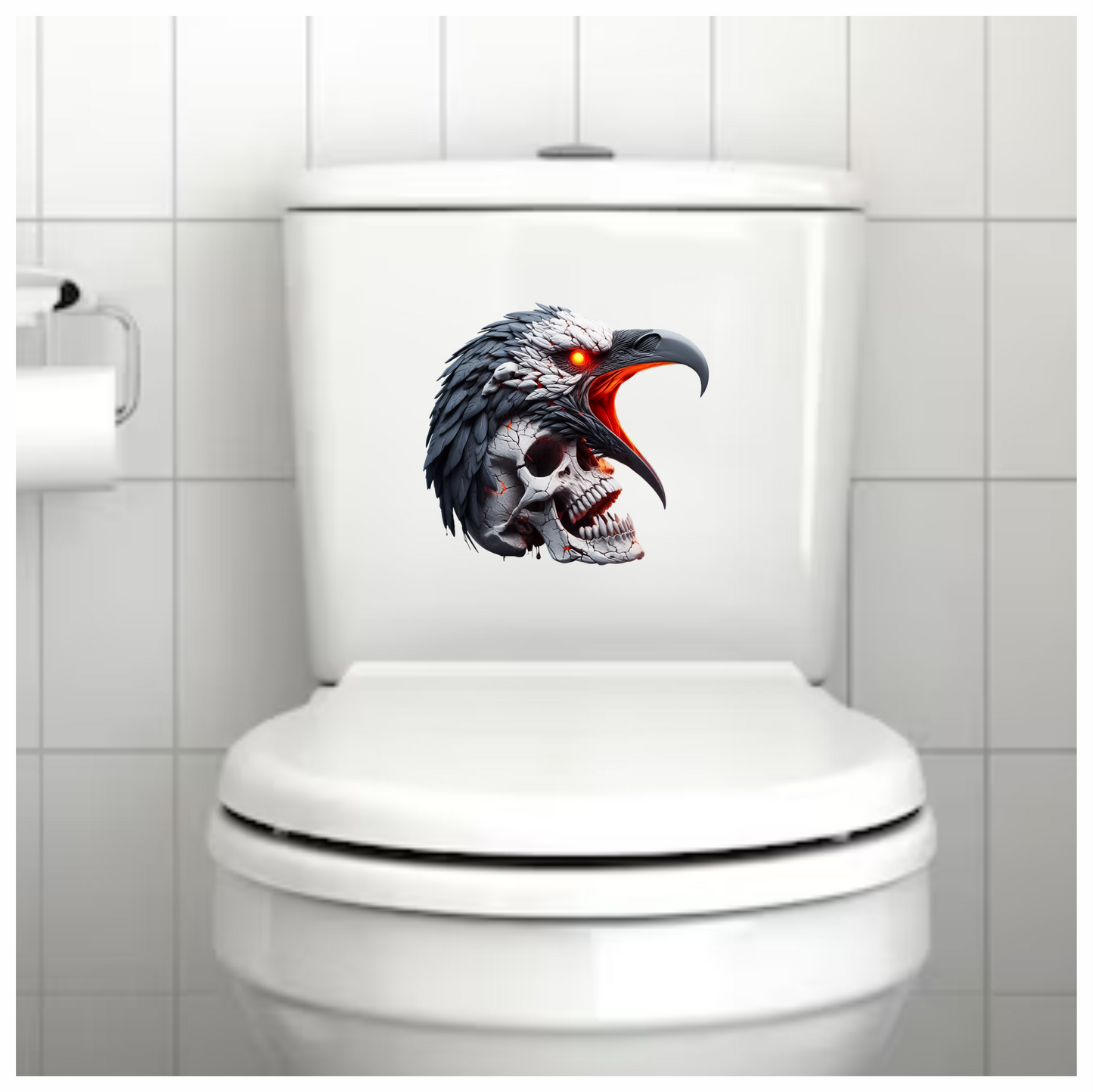 Eagle Skull Red Vinyl Sticker Decal