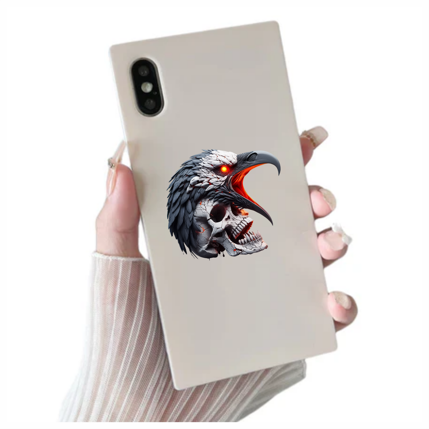 Eagle Skull Red Vinyl Sticker Decal