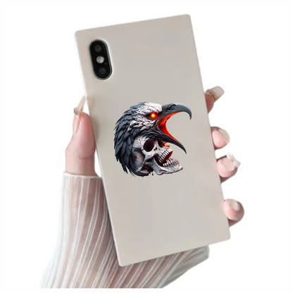 Eagle Skull Red Vinyl Sticker Decal