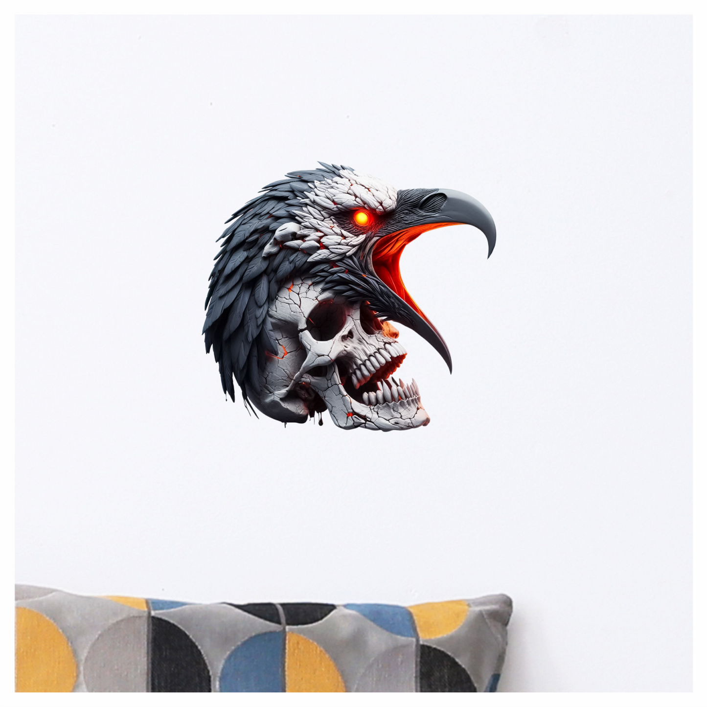 Eagle Skull Red Vinyl Sticker Decal