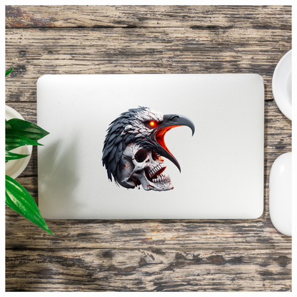 Eagle Skull Red Vinyl Sticker Decal