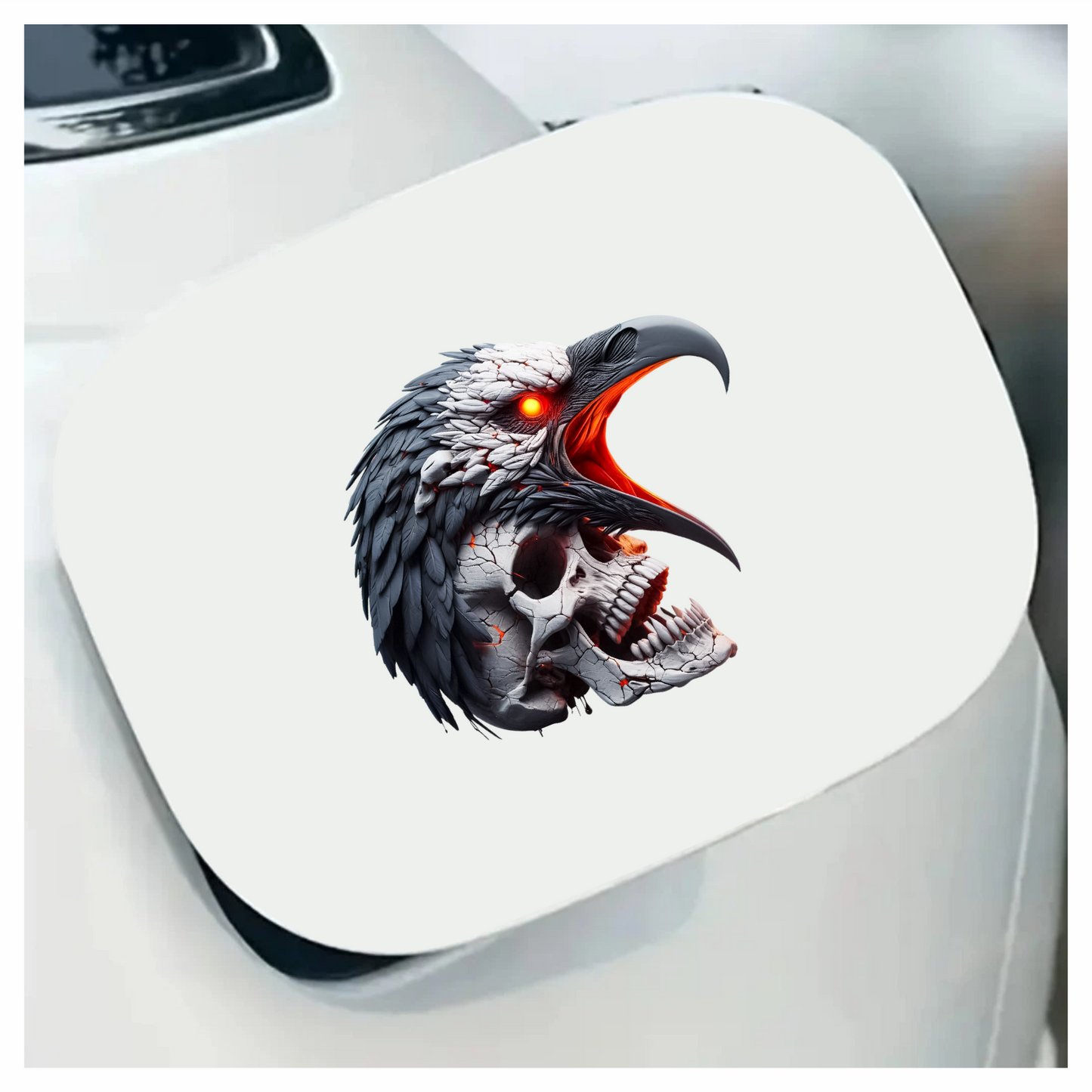 Eagle Skull Red Vinyl Sticker Decal