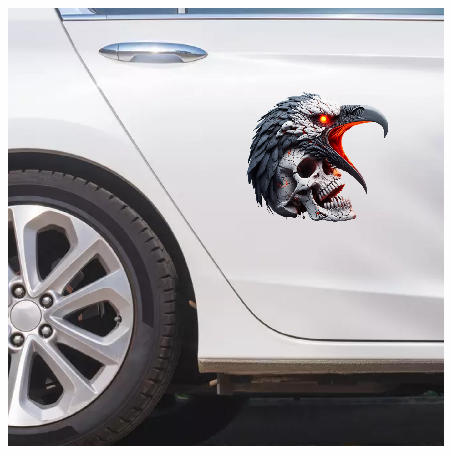 Eagle Skull Red Vinyl Sticker Decal