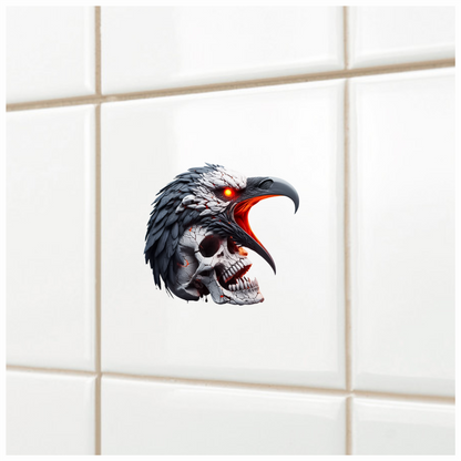 Eagle Skull Red Vinyl Sticker Decal