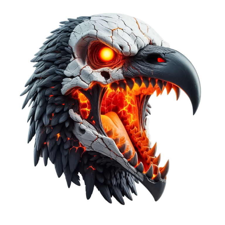 Vulture Skull Orange Glowing Bird Vinyl Sticker Decal