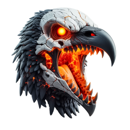 Vulture Skull Orange Glowing Bird Vinyl Sticker Decal