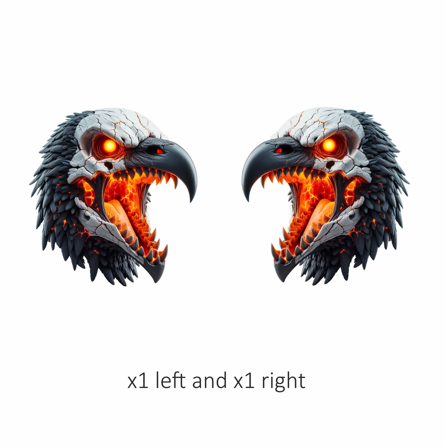 Vulture Skull Orange Glowing Bird Vinyl Sticker Decal
