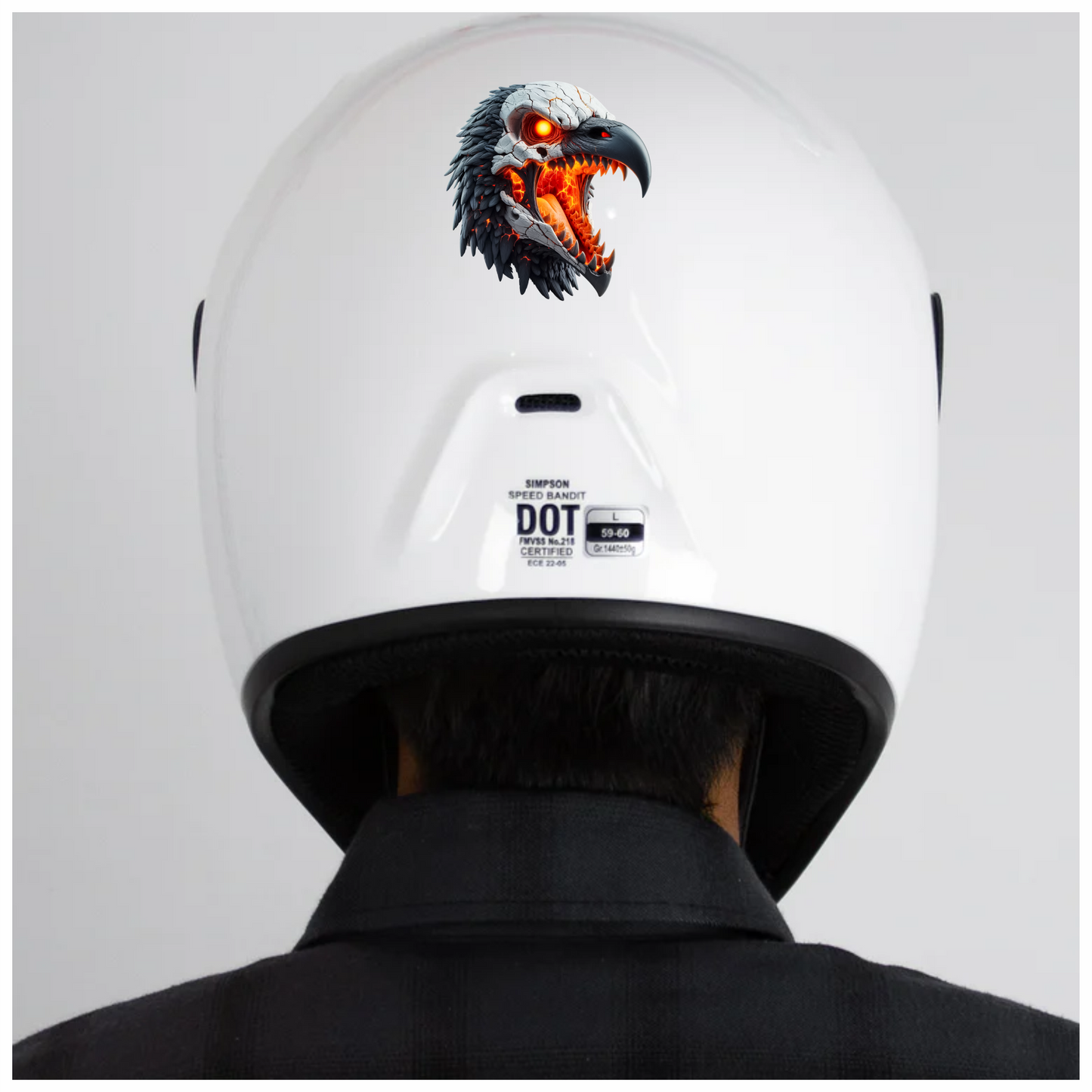 Vulture Skull Orange Glowing Bird Vinyl Sticker Decal