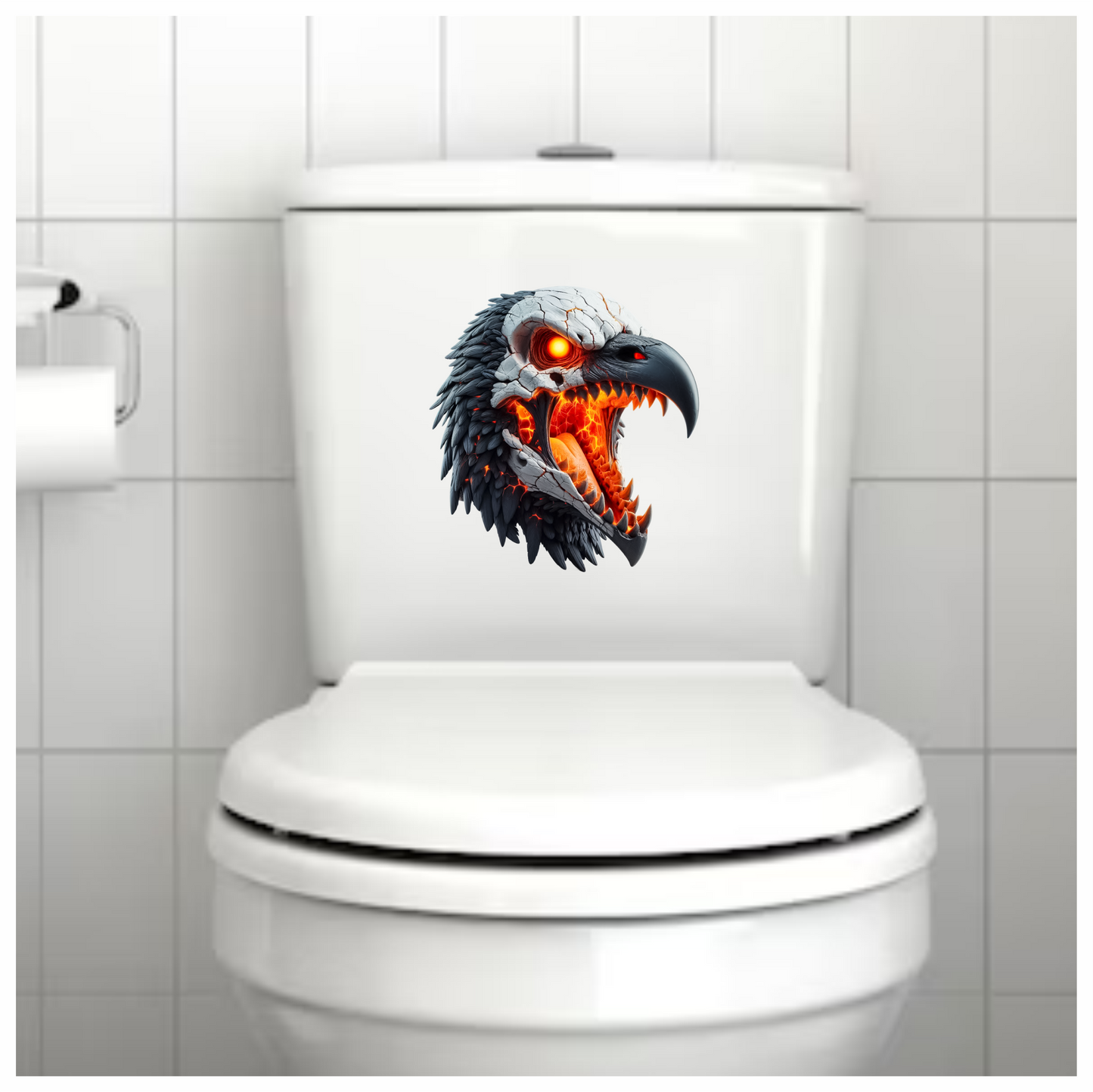 Vulture Skull Orange Glowing Bird Vinyl Sticker Decal
