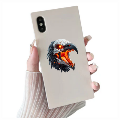 Vulture Skull Orange Glowing Bird Vinyl Sticker Decal
