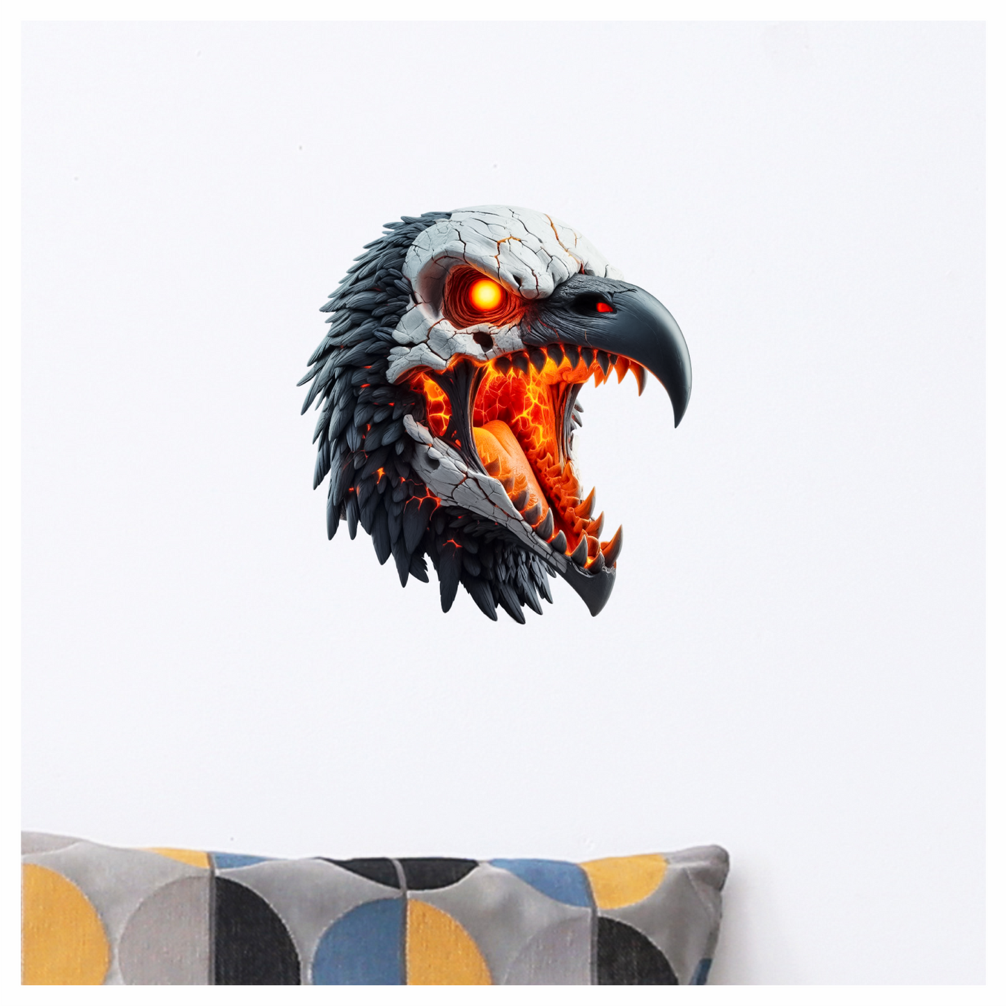 Vulture Skull Orange Glowing Bird Vinyl Sticker Decal