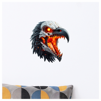 Vulture Skull Orange Glowing Bird Vinyl Sticker Decal