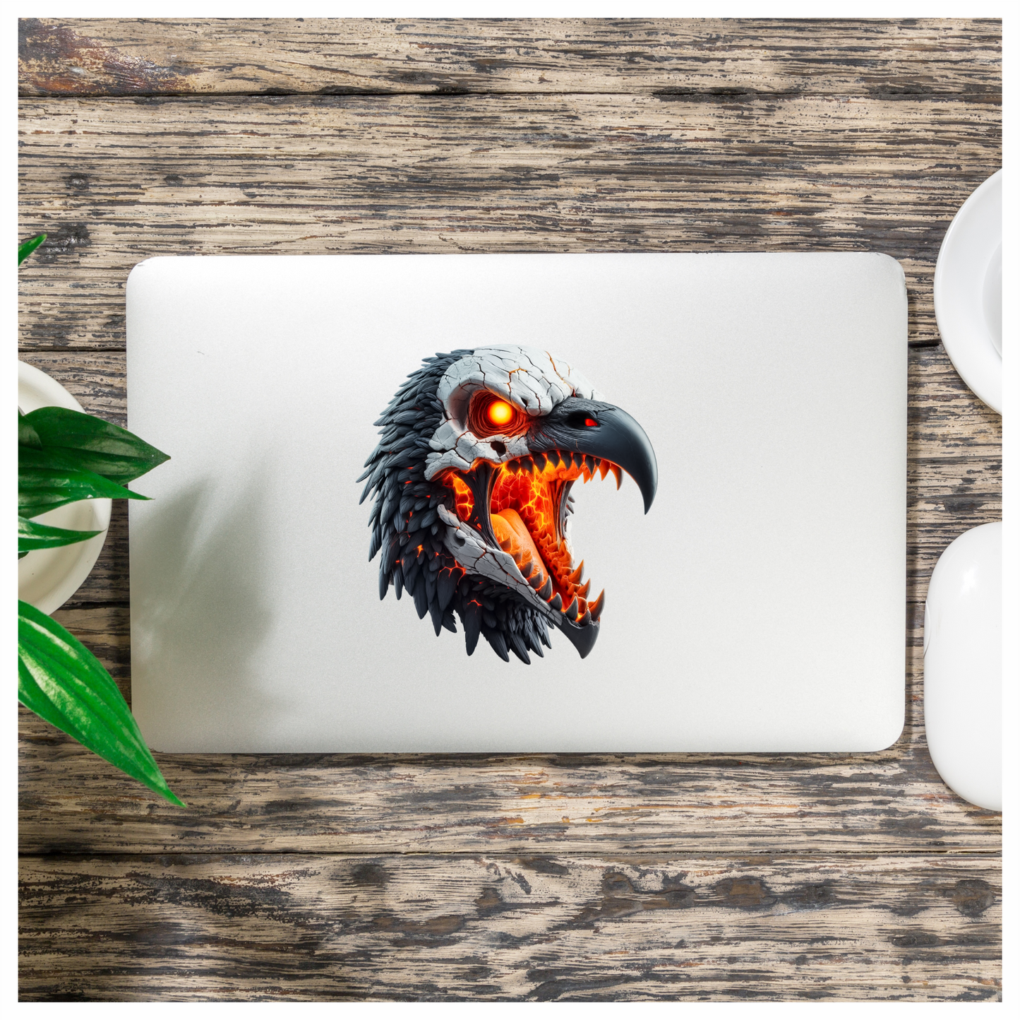 Vulture Skull Orange Glowing Bird Vinyl Sticker Decal