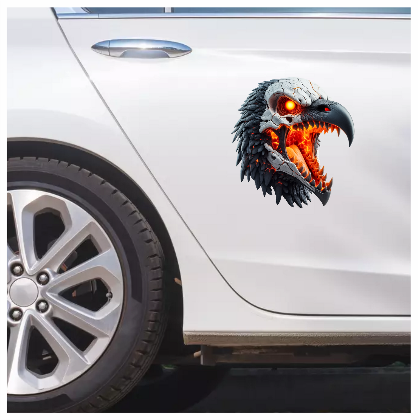Vulture Skull Orange Glowing Bird Vinyl Sticker Decal