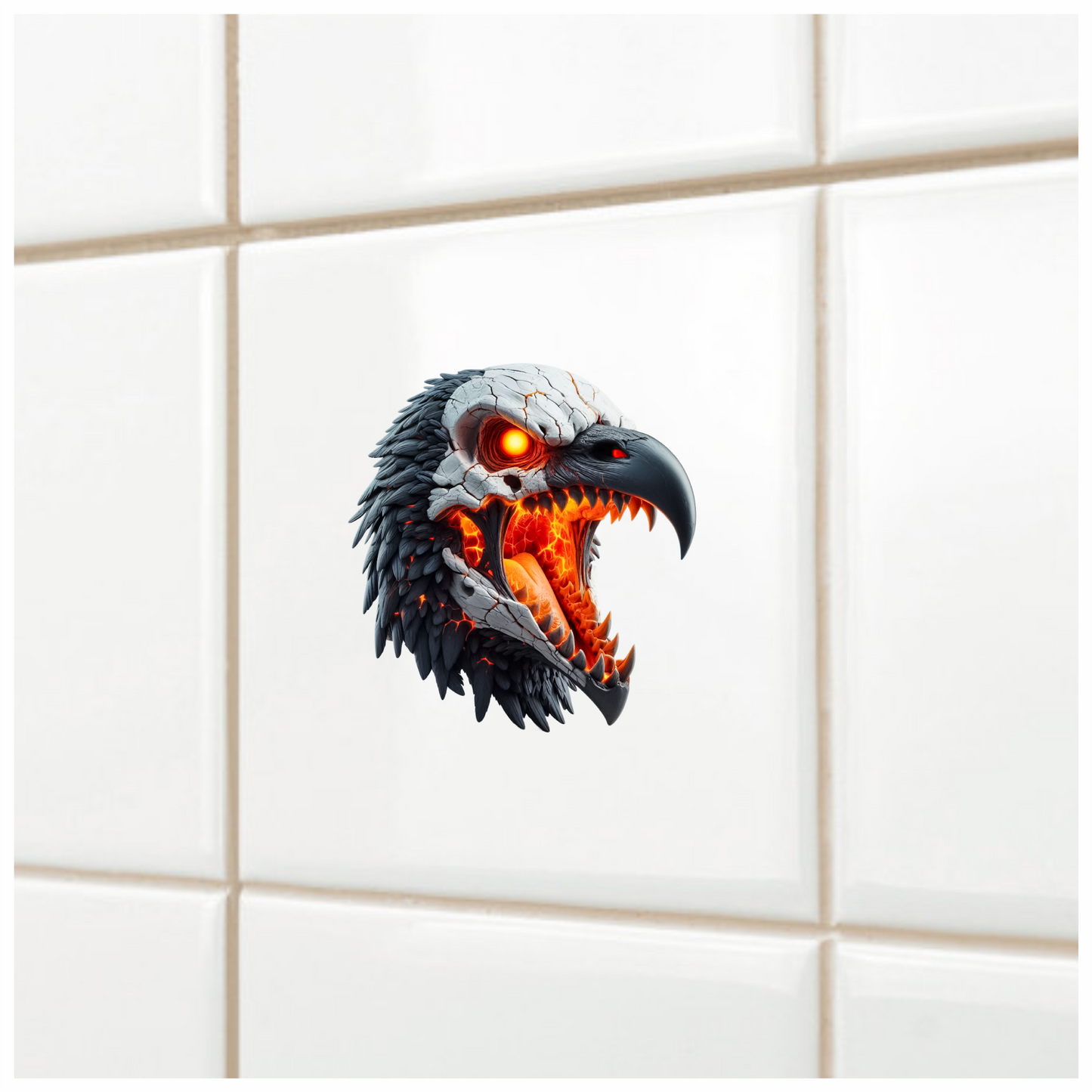 Vulture Skull Orange Glowing Bird Vinyl Sticker Decal