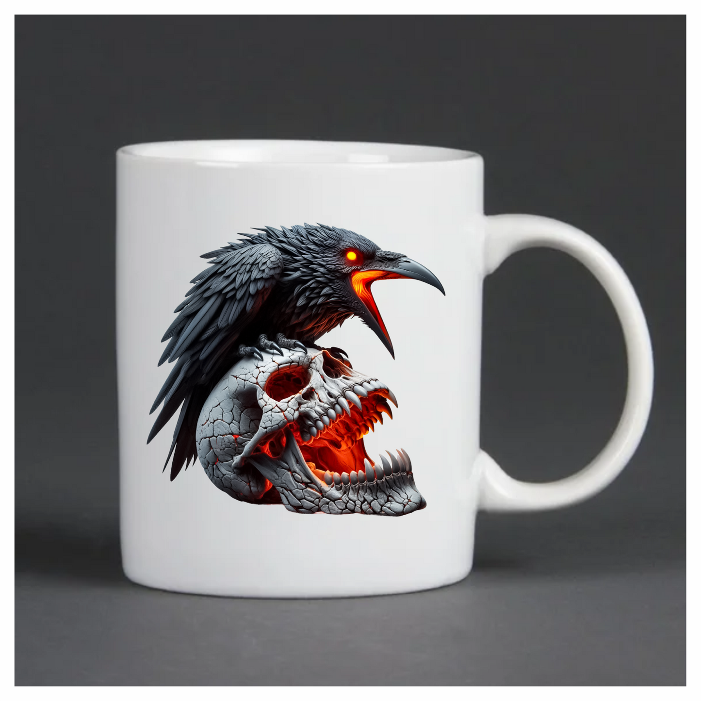 Raven Black Skull Teeth Burning Vinyl Sticker Decal