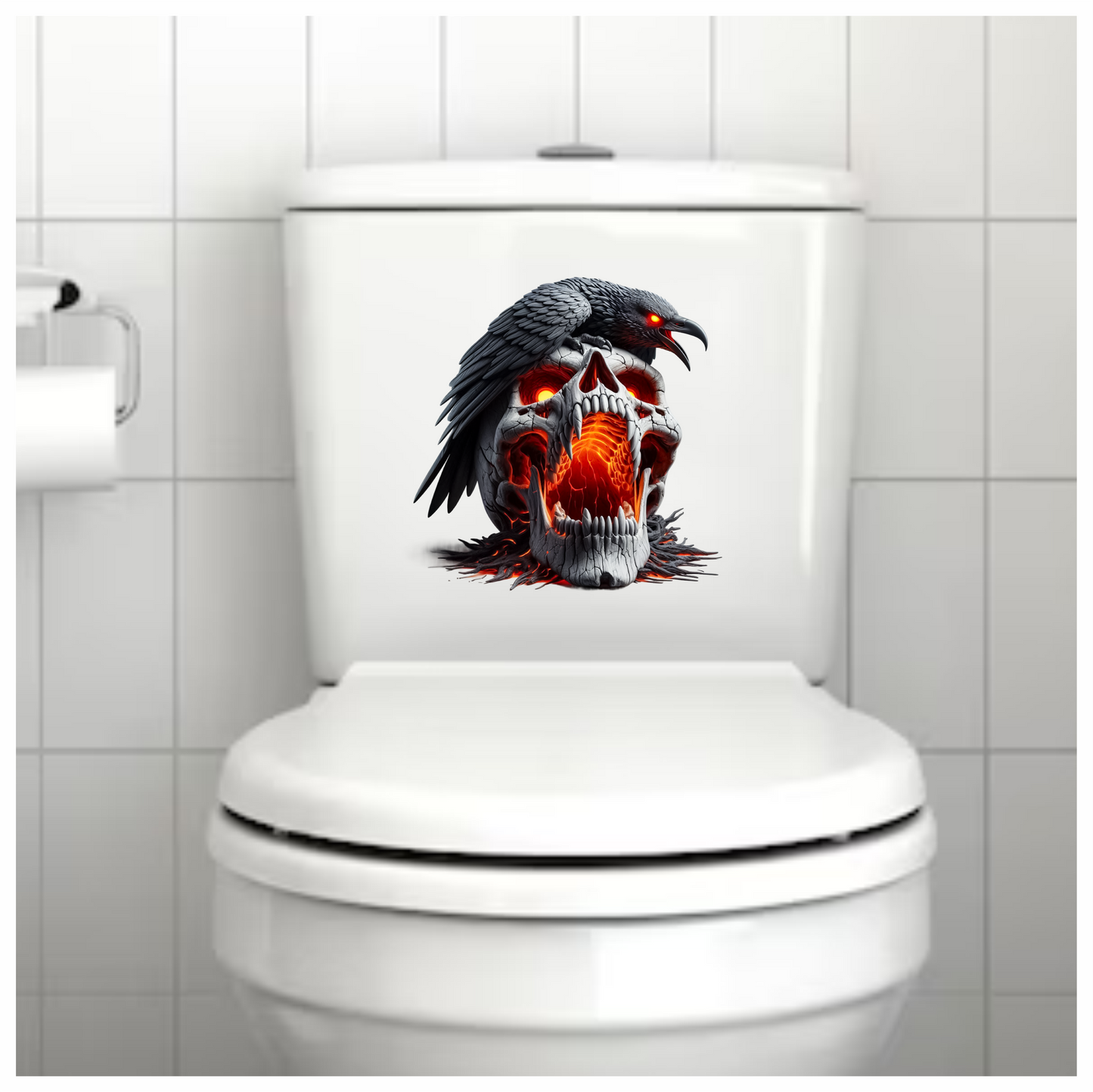 Skull Red Raven Dark Lava Vinyl Sticker Decal