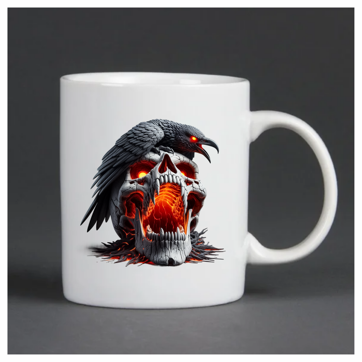 Skull Red Raven Dark Lava Vinyl Sticker Decal