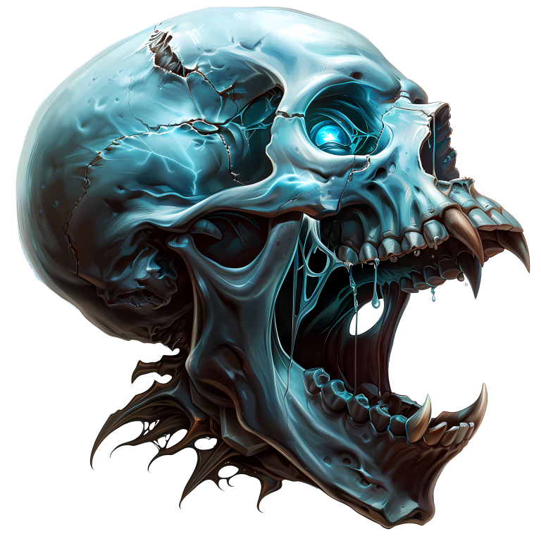 Blue Skull Eye Teeth Drips Vinyl Sticker Decal