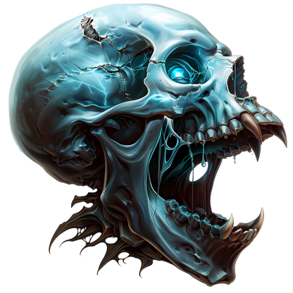 Blue Skull Eye Teeth Drips Vinyl Sticker Decal