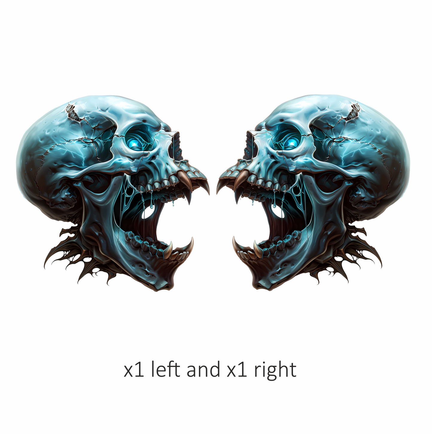 Blue Skull Eye Teeth Drips Vinyl Sticker Decal