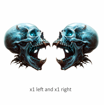 Blue Skull Eye Teeth Drips Vinyl Sticker Decal