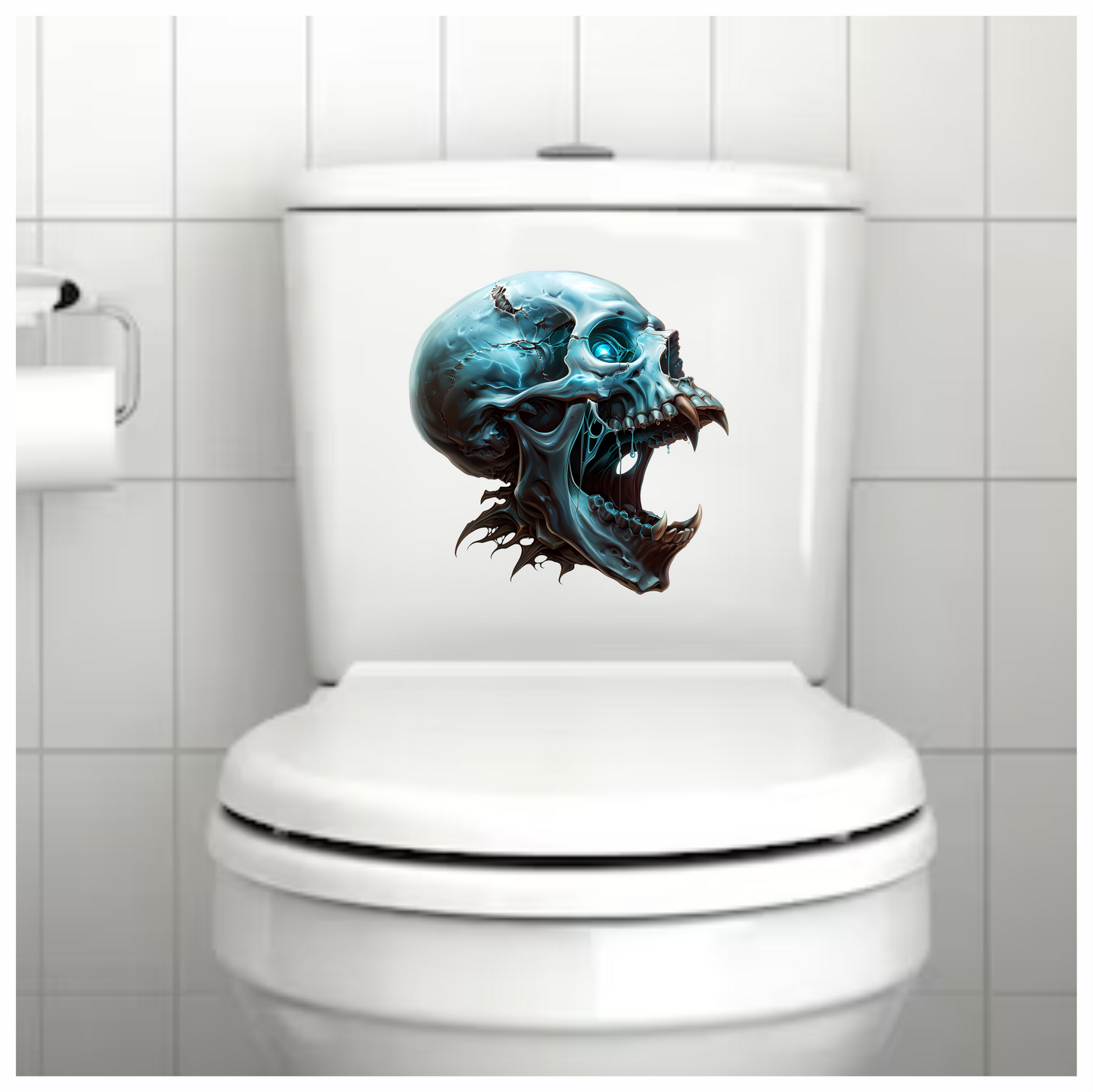 Blue Skull Eye Teeth Drips Vinyl Sticker Decal