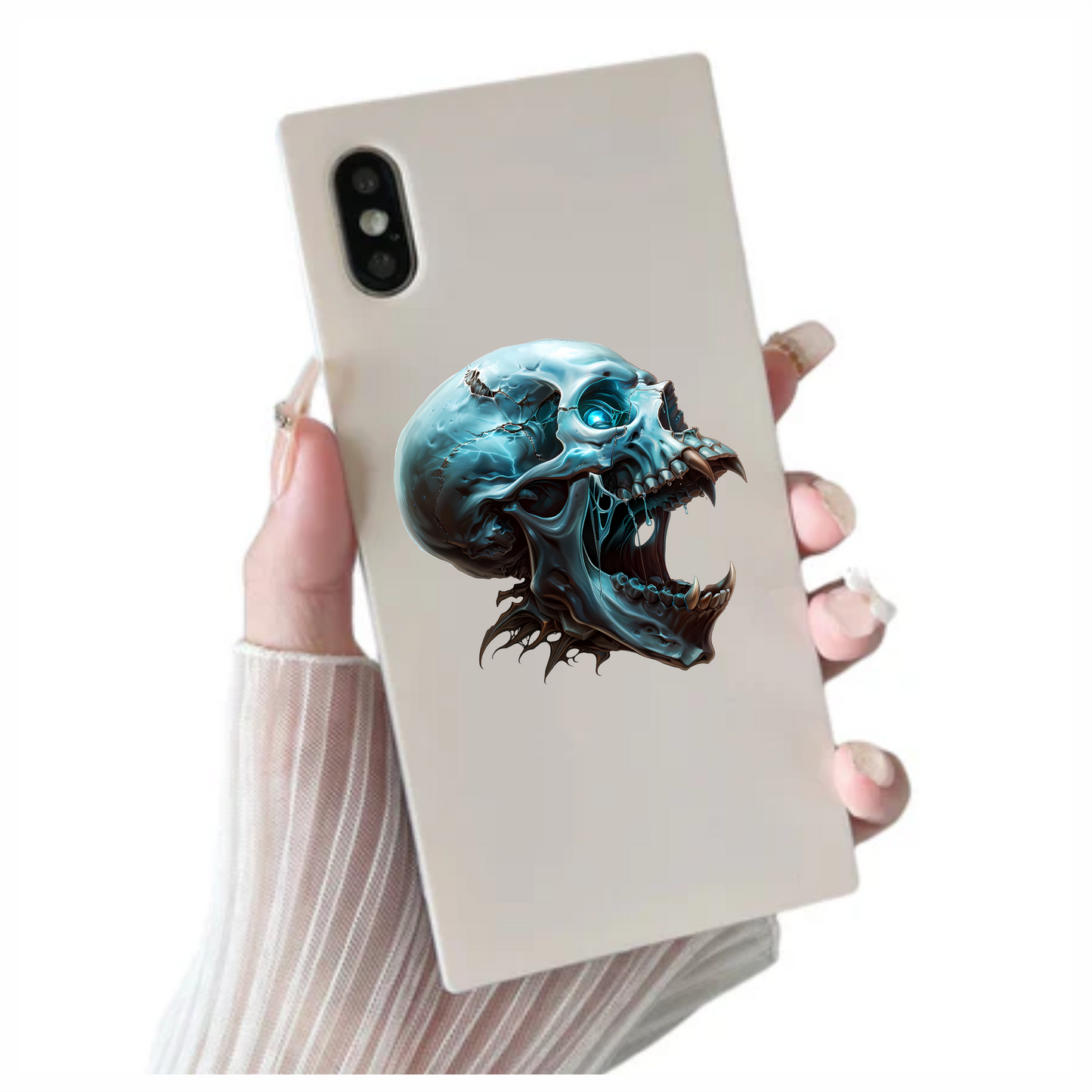 Blue Skull Eye Teeth Drips Vinyl Sticker Decal