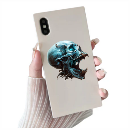Blue Skull Eye Teeth Drips Vinyl Sticker Decal