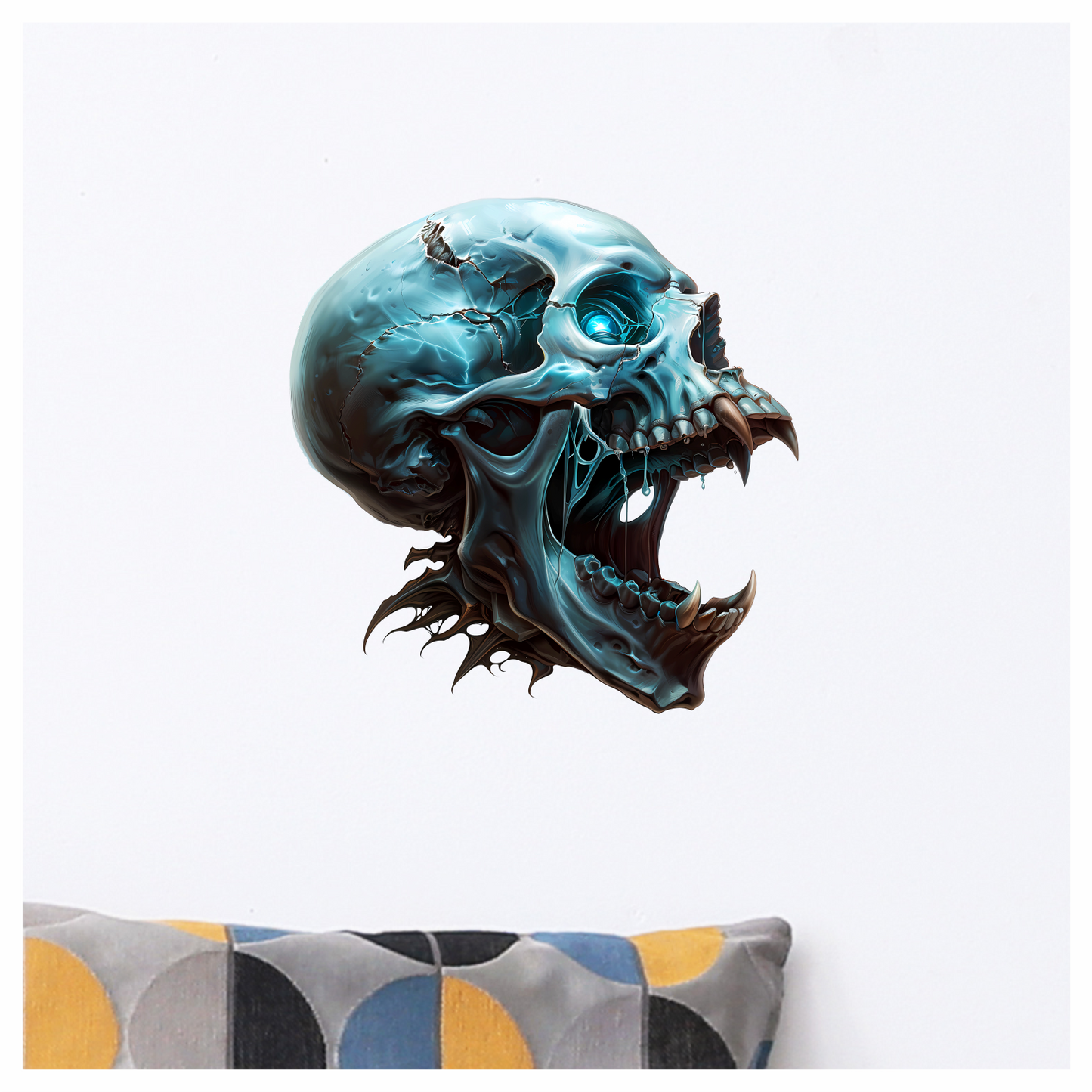 Blue Skull Eye Teeth Drips Vinyl Sticker Decal