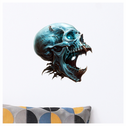 Blue Skull Eye Teeth Drips Vinyl Sticker Decal