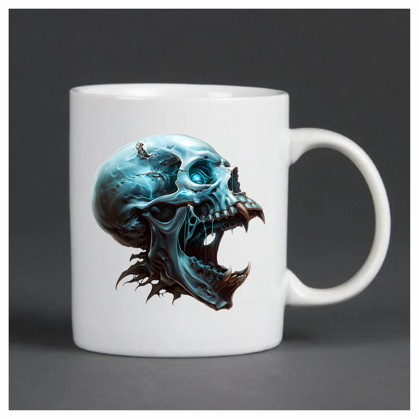 Blue Skull Eye Teeth Drips Vinyl Sticker Decal
