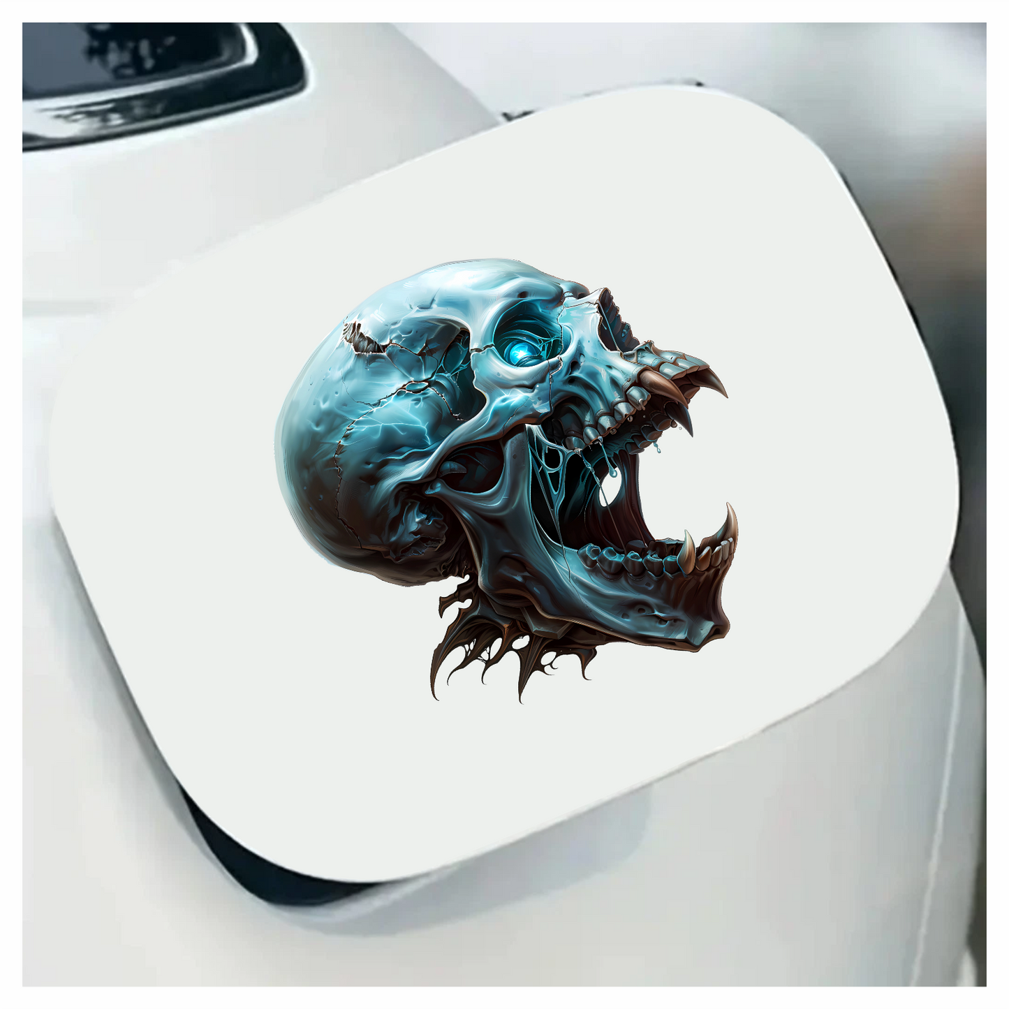 Blue Skull Eye Teeth Drips Vinyl Sticker Decal