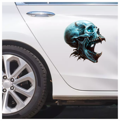 Blue Skull Eye Teeth Drips Vinyl Sticker Decal