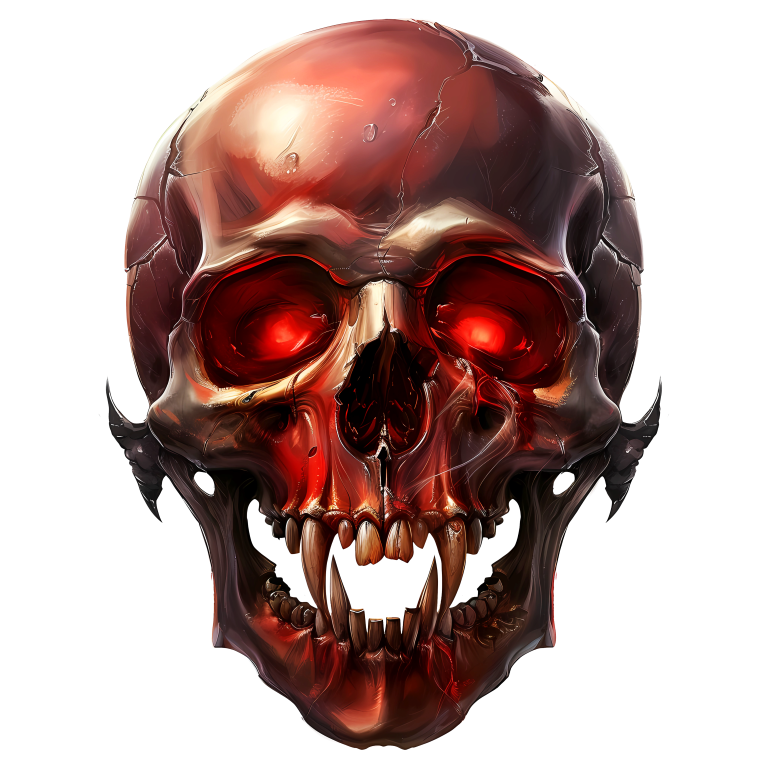 Red Skull Teeth Eyes Vinyl Sticker Decal