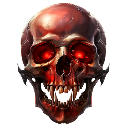 Red Skull Teeth Eyes Vinyl Sticker Decal