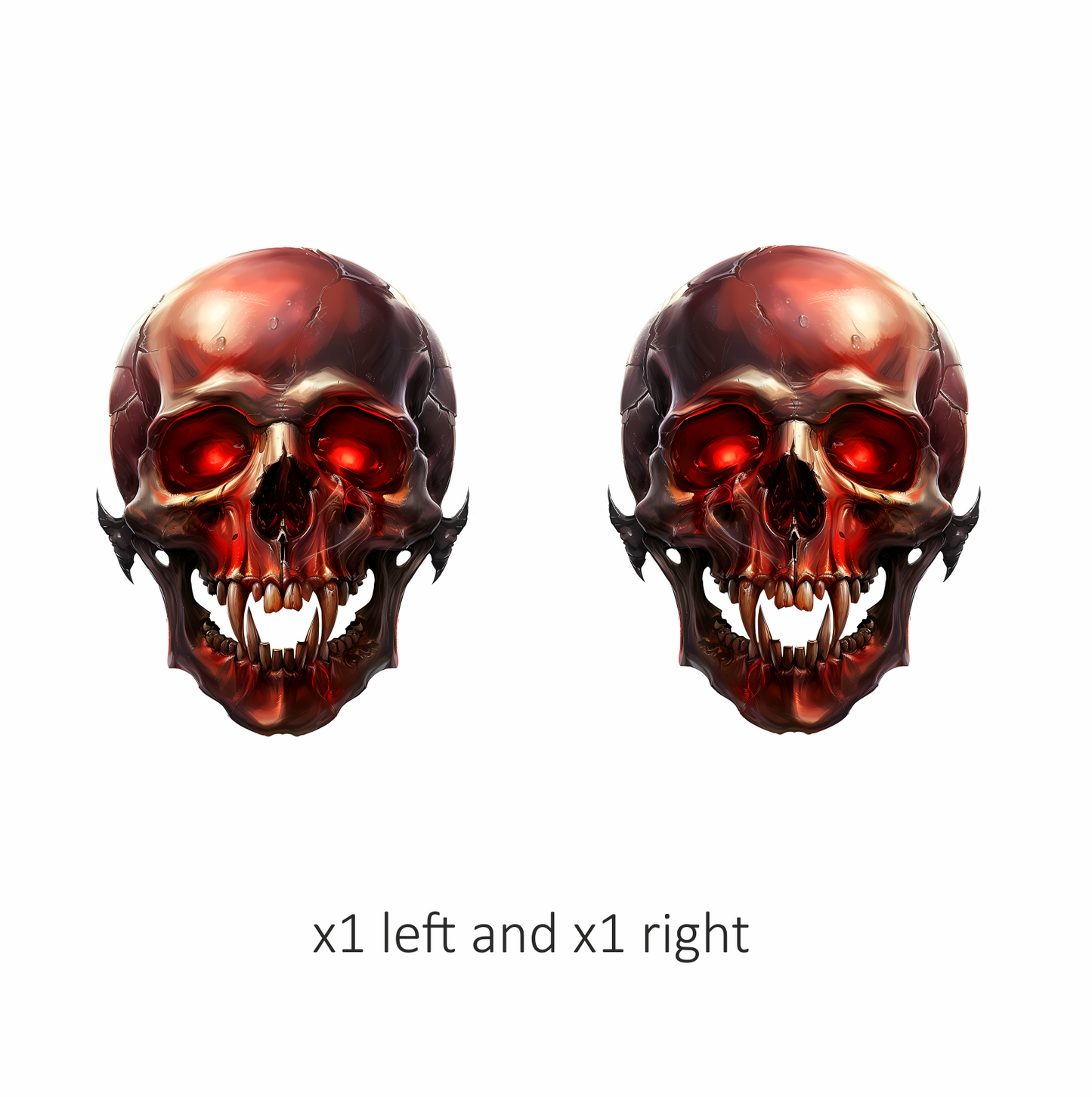 Red Skull Teeth Eyes Vinyl Sticker Decal