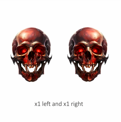 Red Skull Teeth Eyes Vinyl Sticker Decal