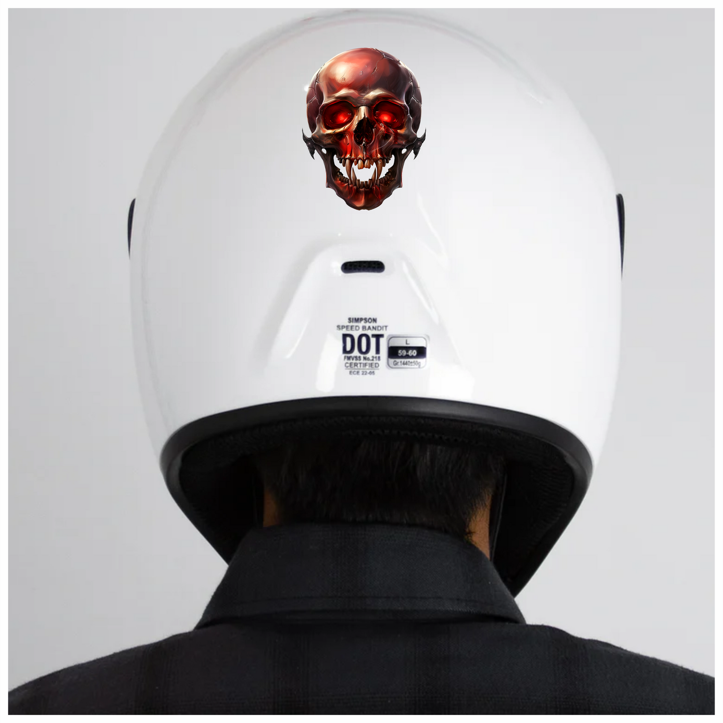 Red Skull Teeth Eyes Vinyl Sticker Decal