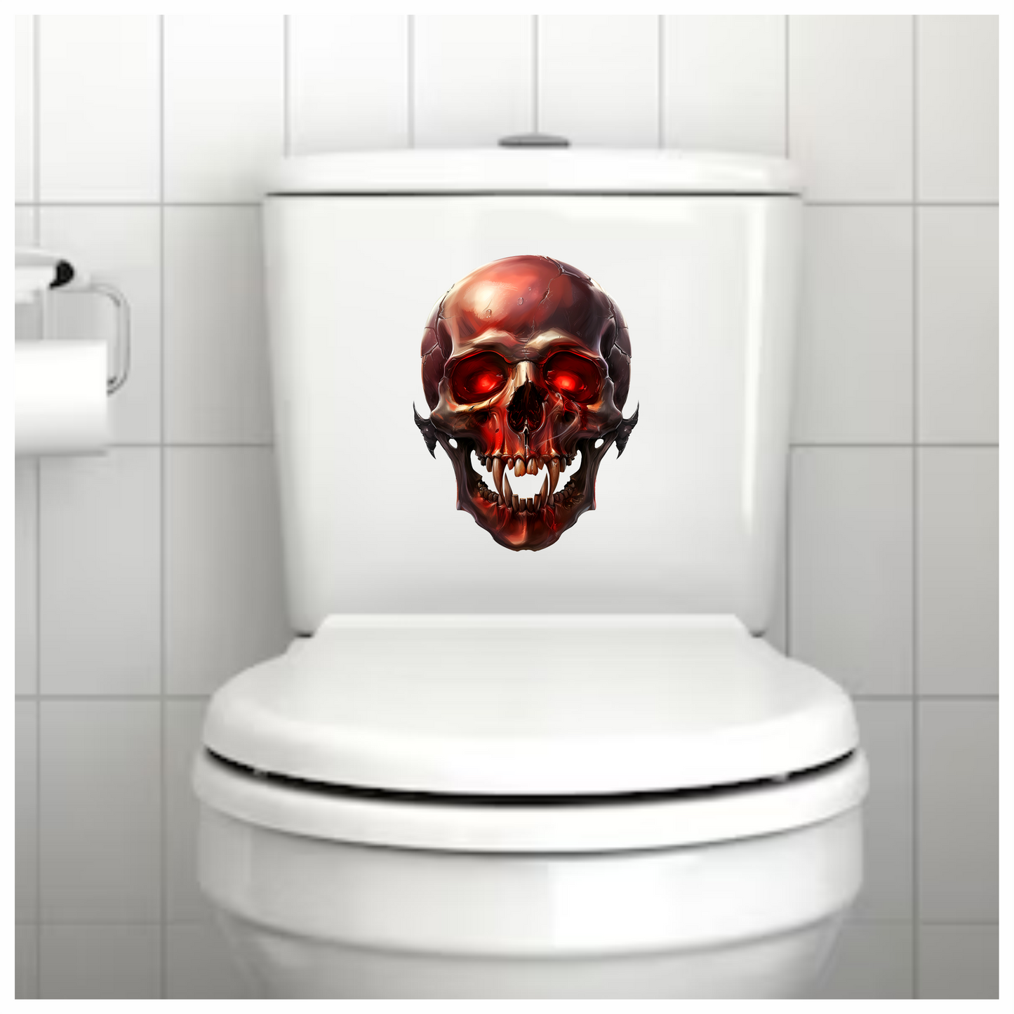 Red Skull Teeth Eyes Vinyl Sticker Decal