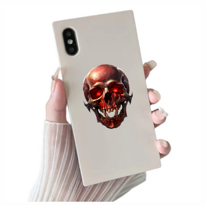 Red Skull Teeth Eyes Vinyl Sticker Decal