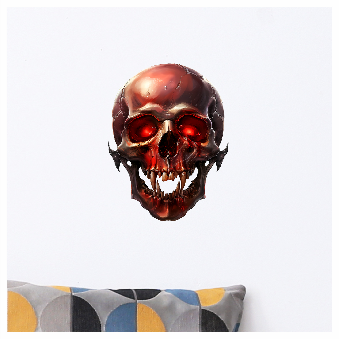 Red Skull Teeth Eyes Vinyl Sticker Decal